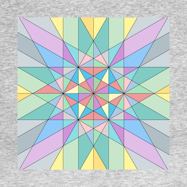 Colorful Pastel Mosaic Triangle Star Pattern by PLdesign